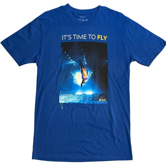 Simon Biles Gold Over America Tour Shirt Athleta Gymnastics Blue Unisex Medium - Picture 1 of 8